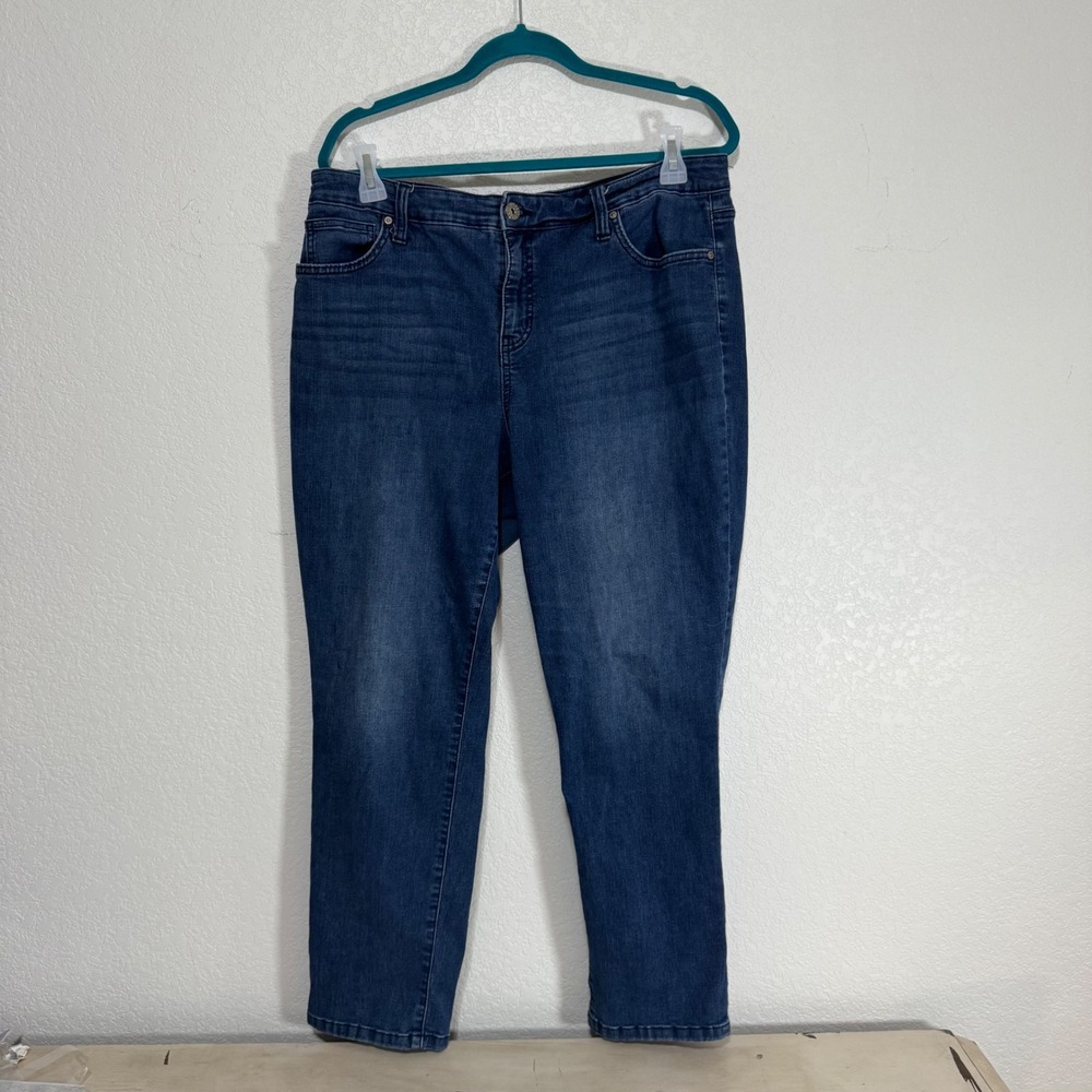 Style & Co Curvy Girlfriend Mid Rise Dark Wash Denim Jeans Women's Size 18